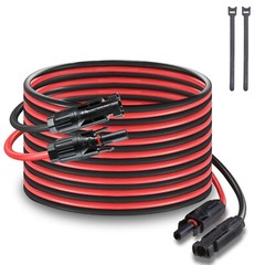 20Ft 12 AWG Solar Panel Extension Cable Solar Wire Connectors for PV connectors