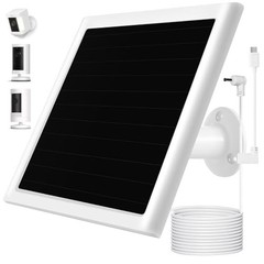 6W Solar Panel Charger for Ring Camera, Compatible with Ri ng Stick White 1Pack