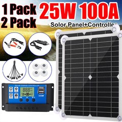 Solar Panel Kit 100A 12V Battery Charger With Controller Caravan Boat Outdoor US