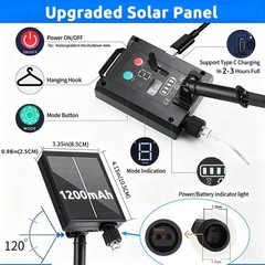 24V Replacement Solar Panel for Outdoor Lights 8 Modes Solar Outlet