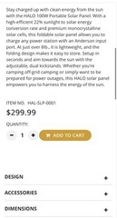 HALO 100W PORTABLE SOLAR PANEL with Folding Aluminum Frame