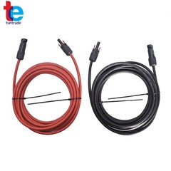 1 Pair 10AWG 20 Feet Solar Panel Extension Cable Wire Connector Black + Red