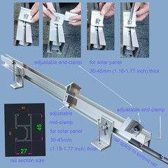 Solar Panel Roof Mount Bracket Kit for Sloped Pitched Metal Tin Roof Mounting