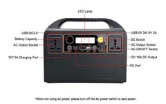 Portable Power Station 300W 90000mAh Outdoor Backup Battery 220V Orange