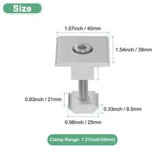 6pcs 35mm aluminum solar panel mounting clamps for whites