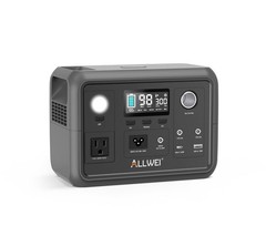 Portable Power Station 300W Peak 600W, 256Wh LiFePO4 Battery, Solar Generator, 6