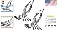 PV Solar Panel Y Connectors 1 Male to 4 Female, 2 Pairs