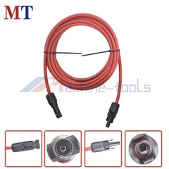 10 AWG Solar Panel Extension Cable Wire Connector 1 Pair 15FT Red + Black