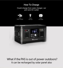 500W Portable Power Station 140400mAh lithium ion battery (Solar Panel Optiona)