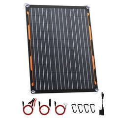 20W 12V Solar Panel Portable Waterproof Battery Charger Maintainer Cig Alligator