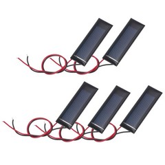 5 Pcs 0.5V 0.08W 160mA Mini Solar Panels with 2 Cable, 53mm x 18mm