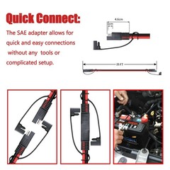 Magiktech 3/6/12/25/50 FT SAE to SAE Extension Cable 10AWG,10 Gauge 25FT SAE …