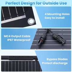 100W Mono Flexible Solar Panel 12V Off-Grid Power Charge Camping Home RV Battery