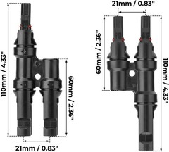 1 Pair of Heavy-Duty Solar Panel Y Connectors – Compatible with 14AWG to 10AWG