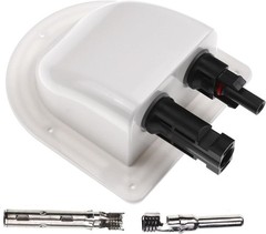 Dual Cable Entry Housing Waterproof UV Resistant For Solar RV Boat Camper White