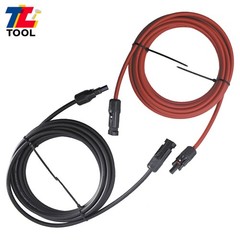 1Pair Black + Red 10AWG 15ft Solar Panel Extension Cable Wire Connector