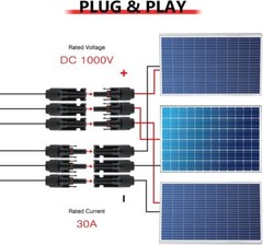 Solar Panel Y / T Branch Cable Connection Waterproof Adapter Connector Extension