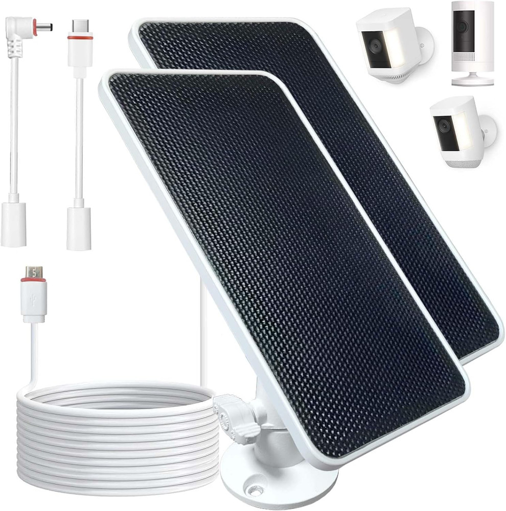 Solar Panel for Ring Camera, Solar Panel Charger for Ring Spotlight Cam Plus/Pro