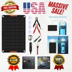 Versatile 10W Solar Car Battery Charger with Cigarette Lighter Plug for Easy Use