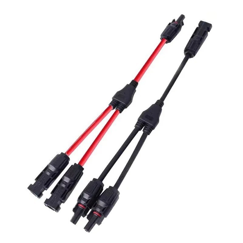 2Pcs Y Branch Solar Connector 30A 1000V PV Panel Cable Wire Parallel Adapter