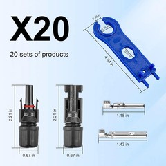 Solar Connectors – 20Pairs / 40PCS Solar Panel Connector Male Female with Dua…