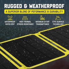Foldable and Waterproof Solar Panel | ETFE Monocrystalline, USB-C and 40 Watt