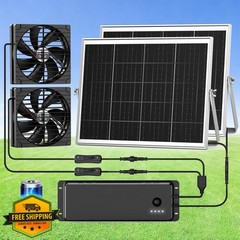 ZIZIWIN 7.5″ Solar Fan Large Battery Backup