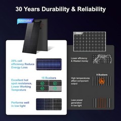 200 Watt Solar Panel N-Type PV Off-Grid Battery Power Charge Roof RV Home Boat