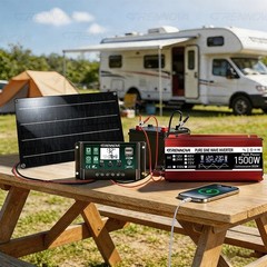 Grennova 1500W Pure Sine Solar System 60A MPPT Dual Voltage Inverter RV Van Farm