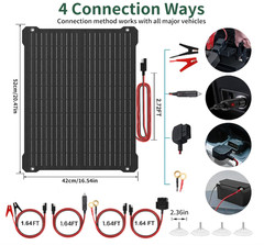 Paodekua 35W 12V Waterproof MPPT Solar Battery Charger & Maintainer