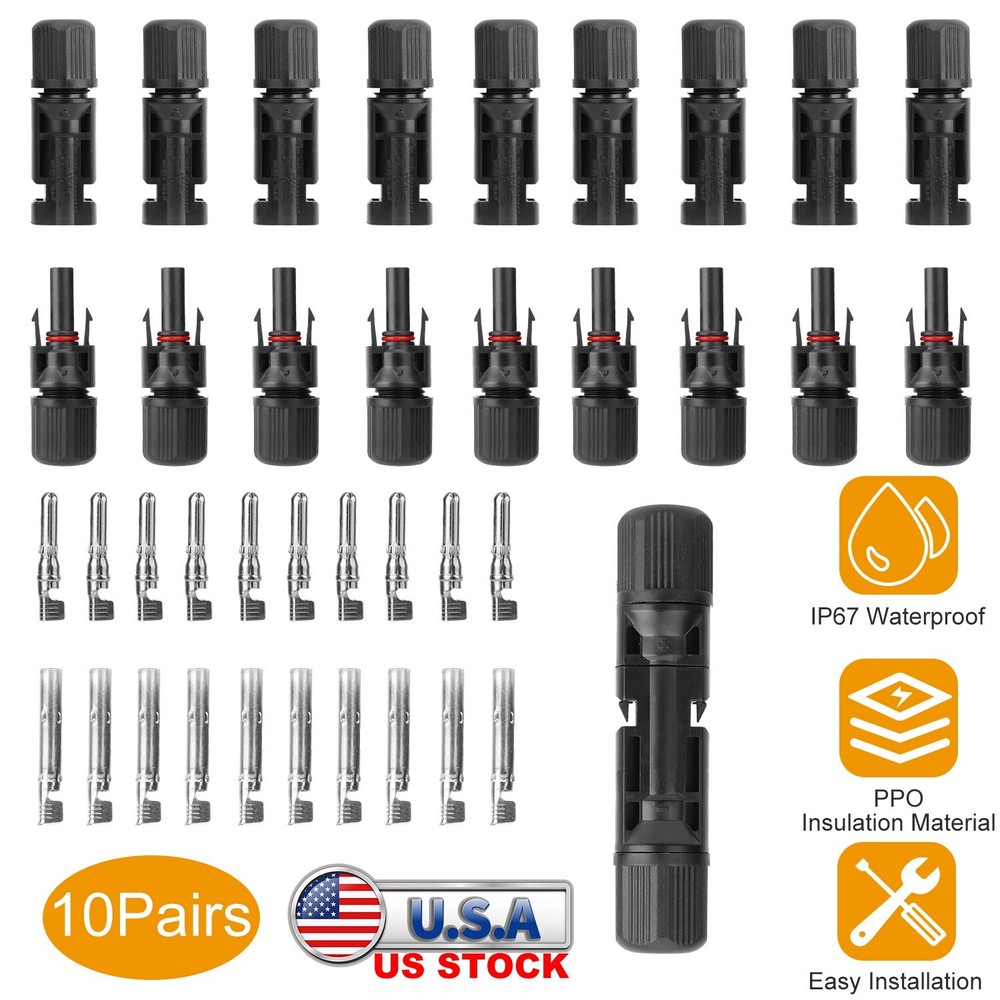 10/20 Pairs Male Female Wire Cable Connector Set 1000V Solar Panel Connectors