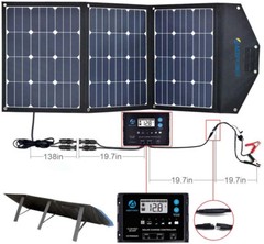 LTK 120W Foldable Solar Panel Kit With Included ProteusX 20A Charge Controller