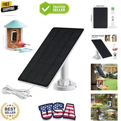 Solar Panel for Bird Feeder Camera, 3W Continuously Power Supply for Your Bir…