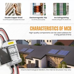 Solar Panels Disconnect Switch 25A 400VDC PV Shut Off Switch Outdoor 2 String…