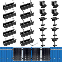 Solar Panel Mounting Brackets, Included 10 X 4.72 in Rails + 4 End Clamps + 6 Ce