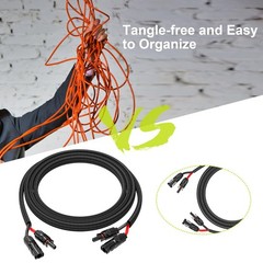 33Ft 10AWG Solar Cable Extension with Protection Cover, Solar Wire with