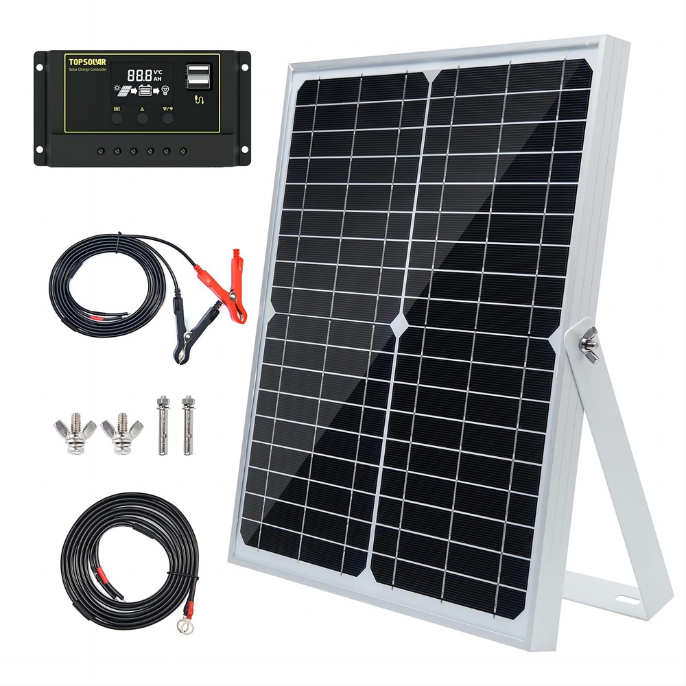 30W 12V/24V Solar Panel Kit, Monocrystalline Solar Battery Trickle Charger Ma…