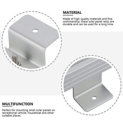 4Pcs Aluminum Solar Panel Brackets Durable for Rv Boat Home Silver Mounting