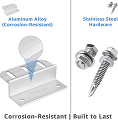 Z Brackets Solar Panel Mounting Kit (16 Pack) – Heavy Duty Corrosion-Resistant A