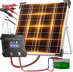 Solar Panel Kit 20W 12V, Waterproof Solar Battery Charger for Car |