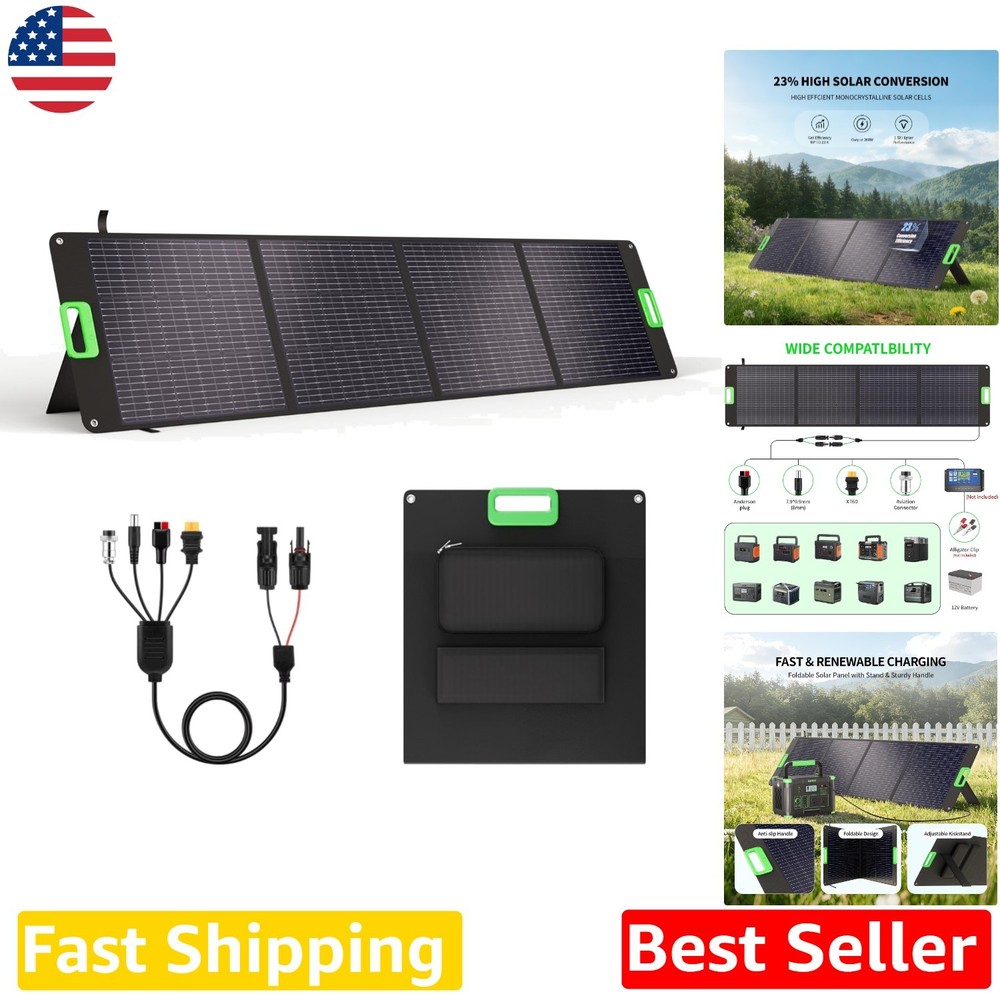 200W Foldable Solar Panel – 20V High-Efficiency Monocrystalline Charger for P…