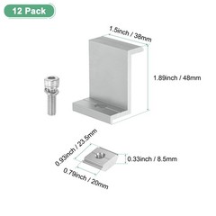 12pcs Solar Panel Mounting 45mm Z Clip Aluminum End Clamp for RVs White