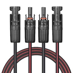 Solar Cable 10 Feet 10 AWG Twin Wire Copper Strand with Male Female Connectors