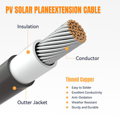 50ft Black +50ft Red 10AWG Solar Panel Extension Cable Flexible Wire Connectors