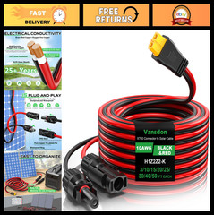 30FT 10AWG XT60 Solar Charging Extension Cable Adapter for RV Power Station