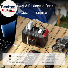 Portable Power Station 300W 237Wh Camping Solar Generator Backup Lithium Batter