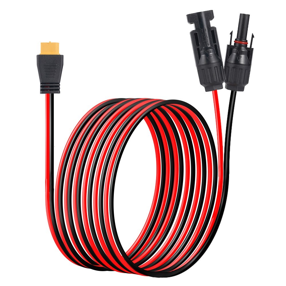 20ft Solar Panel Extension Cable Wire XT60 Female to Solar Connectors Black Red