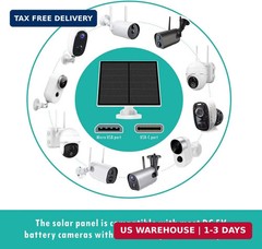5W Solar Panel for Security Camera Outdoor, 5V USB Solar Panel Charger Compatibl