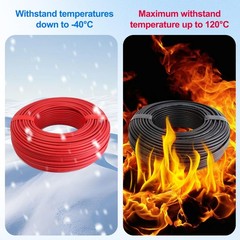 8AWG (10mm²) 20FT Solar Extension Cables, 1500V Tinned Copper PV Wire with 1….