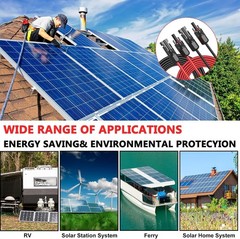 2×30 Feet 10AWG Solar Panel Extension Cable with Waterproof Connectors
